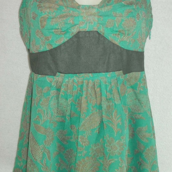 FEI top sz 4 lined Empire Waist Tank Halter Floral - Picture 3 of 5